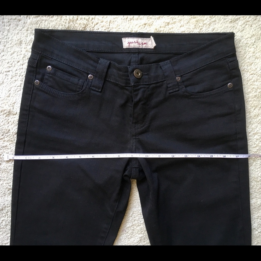Super dark ink black straight leg stretch jeans